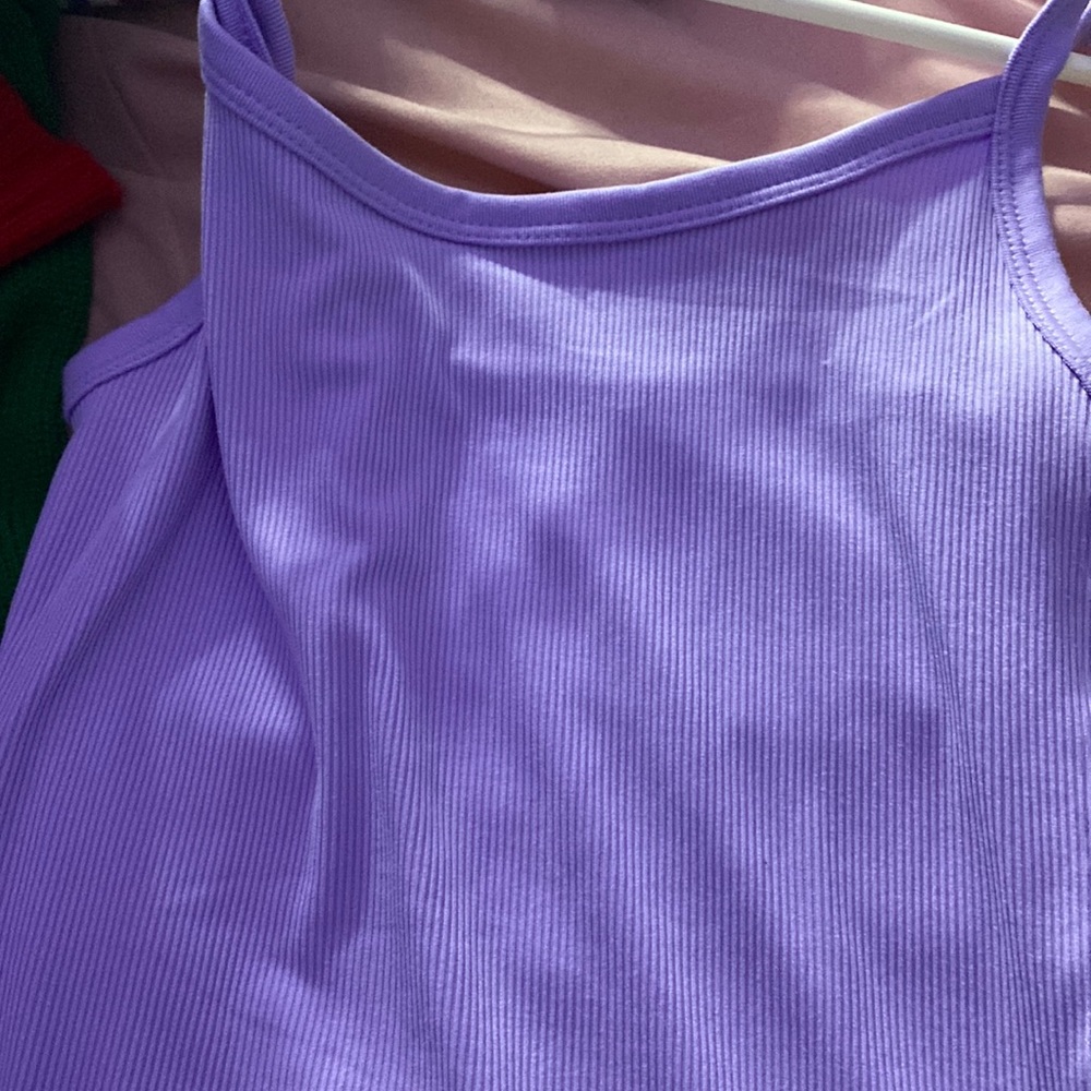Cute purple and tan crop tops